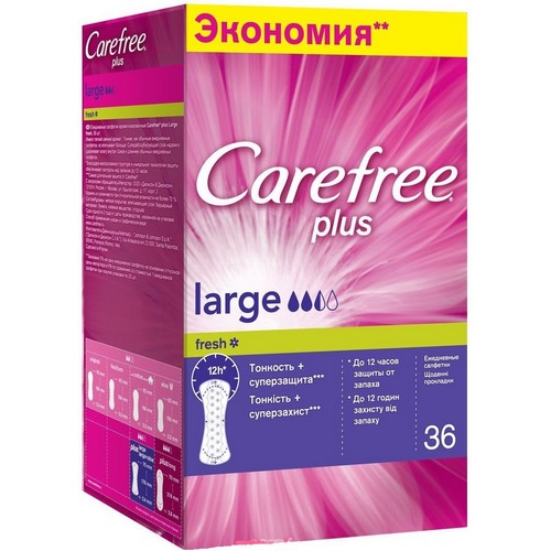 CAREFREE plus large fresh ароматизированные салфетки