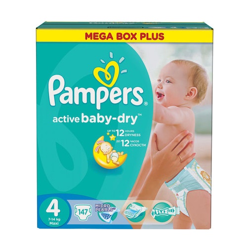 PAMPERS Active Baby Миди 147 шт. (8-11кг)  №4 