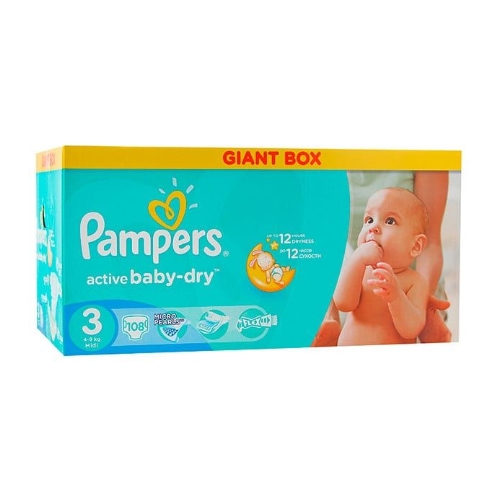 PAMPERS Active Baby Миди 108шт.(4-9кг) №3 