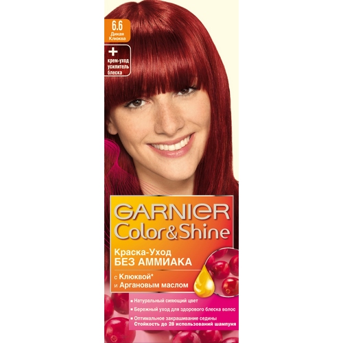 Garnier Краска-уход для волос "Color&Shine" без аммиака, № 6.6, Дикая клюква