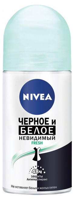 Антиперспирант Nivea шарик "Невидимая защита для черного и белого" Fresh