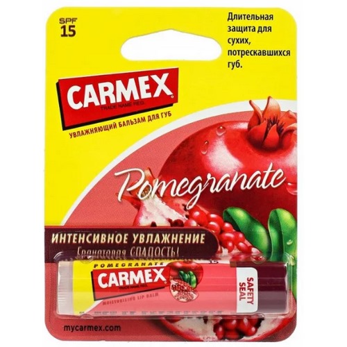 CARMEX \ Бальзам для губ Carmex  с ароматом граната SPF15, стик в блистере