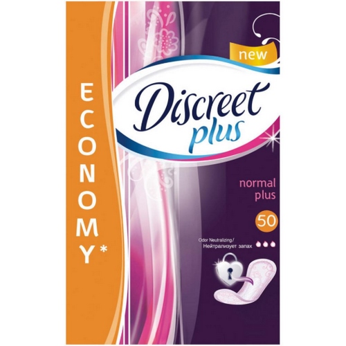 DISCREET Женские гигиенические прокладки на каждый день Нормал Plus трио 50 шт.