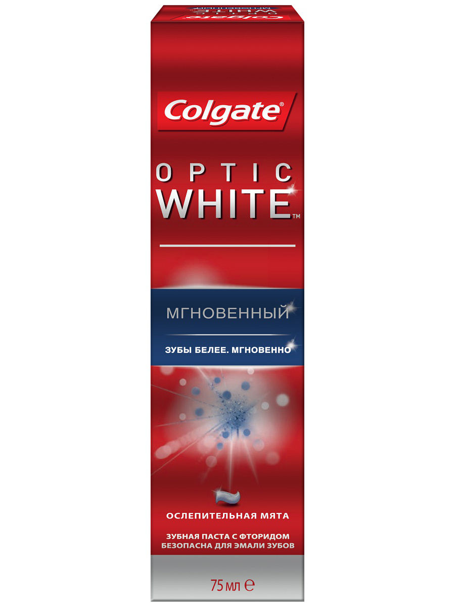 COLGATE optic white мгновенный уход зубная паста