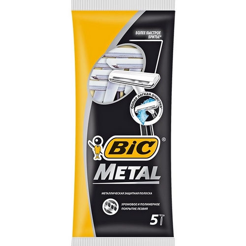 BIC бритва с защ. мет. покрытием, уп.5  шт