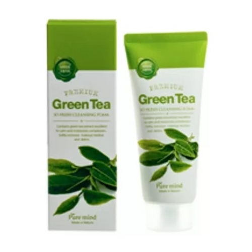 Pure Mind Пенка для умывания и удаления макияжа с экстрактом зеленого чая,  100  мл