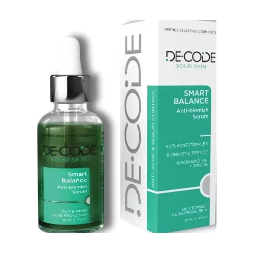 DeCode Сыворотка для лица от акне и воспалений с ниацинамидом, цинком и пептидом для проблемной кожи